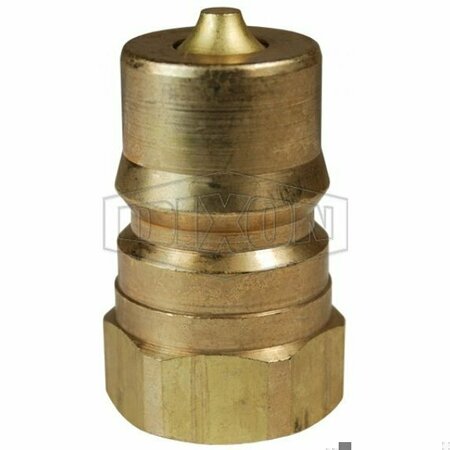 DIXON H Series Hydraulic Interchange Coupler, 1/2 in x 1/2-14 Nominal, Quick-Connect x Female NPTF, Brass,  H4F4-B